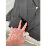 None Black Single‎ Button Shawl Lapel Blazer With Patch Pockets Medium Photo 5