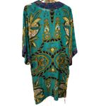Free People Charmer Paisley Kimono Duster Boho Green Gold Print Photo 6