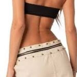 Edikted Studded Zip Mini Skirt Photo 1