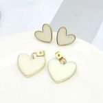 Sweet Heart Shape Titanium Steel Earrings Gold Photo 0