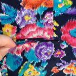 Vintage Gianni multi color over black floral silk single button blazer Pink Size M Photo 6