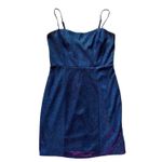 Lulus  Bodycon Dress Glitter Sparkle Party‎ Cocktail Mini Dress Blue Size S NWT Photo 2