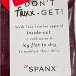 Spanx NWT  Faux Patent Leather Shiny Leggings Ruby Burgundy Size SMALL Photo 5