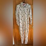 Family PJs Macys women’s one piece Pajamas Grey‎ with Green trees size medium Gray Photo 2