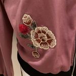 West Kei  bomber rose appliqué jacket size small #126 Photo 2