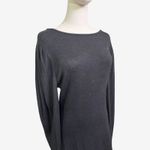 Nordstrom Black Long Sleeve Draped Shoulder Top Women’s Size M Soft Stretch Knit Photo 6