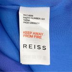 Reiss  Thena Royal Blue Silk Midi Dress Size 8 Sheer Belted Overlay Fit & Flare Photo 12