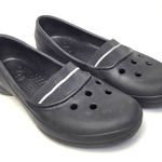 Crocs  JUNEAU BLACK SLIP ON LOAFERS WITH STRETCHY UPPER STRAP WOMENS 7 Photo 0