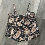 P.J. Salvage  Paisley Button Front Top Soft Medium Loungewear Photo 3