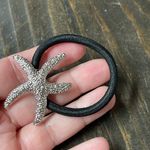 Boutique Silver Textured Starfish Nautical Beach Ponytail Hair accessory Photo 1