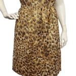 J.Crew Women's Sz 4 Golden Brown Sheath Dress Leopard Print Bow Preppy Casual Photo 6