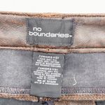 No Boundaries Vintage 90s Y2K  PVC Faux Leather Stitch Detail Brown Mini Skirt Photo 4