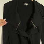 SOH Black Moto Cashmere/Cotton Blend Jacket/Cardigan With Leather Elbow Patch M Black Size M Photo 5