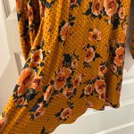 Free People  Morning Light Golden Yellow Floral Long Sleeve Dress Size 8 Photo 4