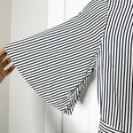 Abercrombie & Fitch  Size XS Kimono‎ Sleeve Tie Front Striped Romper Photo 2