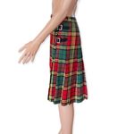 FLORENCE WALSH Vintage Plaid Pleated Wool Kilt Size 14 Red Photo 5