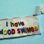 Blue Q I Have Mood Swings Zip Makeup Pencil Pouch NEW NWT Photo 0