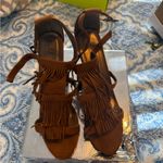Chic Fringe Heels in Warm Brown Size 10 Photo 1