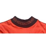 Hang Ten Vintage Womens 80s  Coral Black Peplum Oversize Cropped Top 3/4 Sleeve M Photo 4