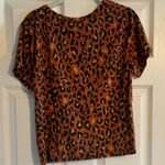Miss Chievous Orange Shirt Cheetah Print Women’s with Twist Knot Photo 1