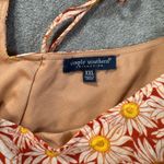 Simply Southern Daisy Print Ruffle Babydoll Blouse Women's XXL Red Tie Back New Photo 3