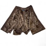 Relativity  Women’s 3X Genuine Suede Leather Coat Brown Button Front Lined Plus Photo 3