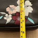 Rampage NWT Black Faux Leather Crossbody Bag Floral Embroidery Silver Hardware Photo 5