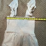 ASOS Cream Smocked Linen Cotton Ruffle Sleeveless Jumpsuit Wide Leg SZ 10 Luxury Photo 8