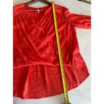 Free People Check On It Faux-Wrap Gauzy Blouse Red/Orange Women’s size XS Photo 10