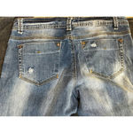 Hot Kiss Cat Capri Distressed Faded Mid-Rise Blue Jeans Women's Size 7 Photo 1