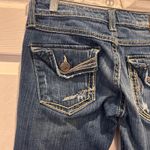 BKE Sabrina Bootcut Jeans Womens Blue Distressed Embellished Rhinestone Size 24 Photo 6