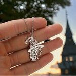1PC Gothic Silver Plated Hollow‎ Out Witch Hat Magic Witchy Pendant Necklace Photo 12