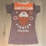 American Fighter  orange pink T-Shirt short sleeve top Photo 1