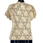 Vintage Iceberg Made in Italy Lace Half Sleeve Suede Snap Collared Top NWT Tan Size M Photo 5