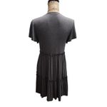 Zeagoo Gray Tiered Short Sleeve V Neck Dress Small Photo 1