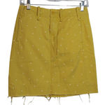 G1 Goods Paper Twill Yellow Novelty Star Print Skirt Cotton Size 0 Photo 0