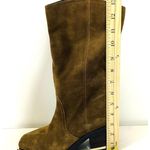 Vince Camuto  Babellie Western Leather Suede Boot Side Zipper Golden Details 7M Photo 3