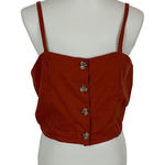 Purple Snow  Brown Crop Top XL‎ Button Front Y2K Retro Cottagecore Fall Photo 0