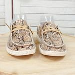 Hey Dude  Wendy Python Snake Print Canvas Slip On Loafers Light Rose‎ Tan 6 Photo 1