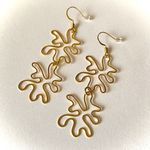 Handmade unique retro vintage hippie fairy boho funky style irregular shaped brass earrings☀️ Photo 1