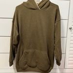 Aerie  Olive Green Fuzzy Hoodie Sweatshirt Photo 1