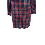 Brooks Brothers Red Fleece Shirt Dress Flannel Plaid Navy Blue Red Size 10 Photo 3