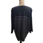 kim rogers Perfectly Soft 3X Top Black White Stripe Polka Dot Long Sleeve Photo 1