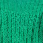 J.Jill  green cable knit S boatneck sweater casual holiday office winter colorful Photo 2