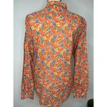 LRL Ralph Lauren Vtg Floral button down top shirt Cotton M Spring Summer Orange Size M Photo 3