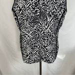 Laura Ashley  Black White‎ Animal Print Vest Puffy Designer Stripe Womens Large Photo 7