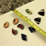 Lot Of 5 Enamel Costume Earrings Vintage Photo 9