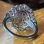 Tiffany Stone Red Garnet Sterling Silver Cocktail Ring Size 9 Purple Photo 4