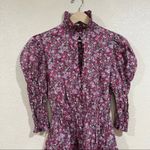 Philosophy di Lorenzo Serafini Red Floral Puff Shoulder Mini Dress Size 4 Photo 3