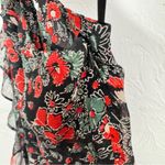 Veronica Beard  Ruffled One Shoulder Mini Dress Womens 4 Ballard Blue Red Floral Photo 5